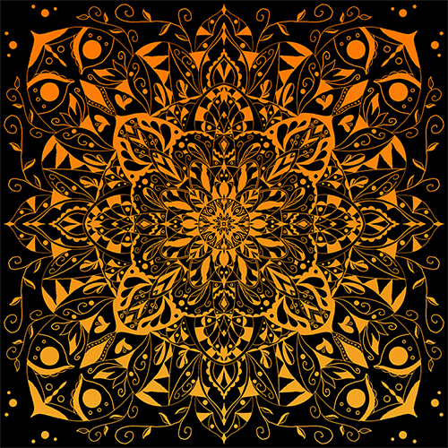 orange mandala design